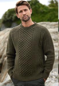 Fisherman Gents Cable Aran Crew