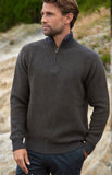 Fisherman Out of Ireland Short Zip Seed Stitch Sweater