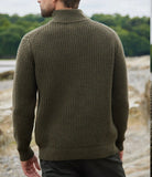 Fisherman Out of Ireland Short Zip Waffle Stitch Sweater