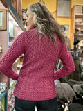 Aran Cable Knit Super Soft Side Zip Short Coat Sweater