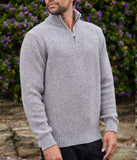 Fisherman Out of Ireland Short Zip Seed Stitch Sweater