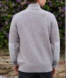 Fisherman Out of Ireland Short Zip Seed Stitch Sweater